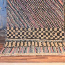 Colorful Moroccan Rug, Custom Fabulous Boujad Azilal Abstract Multicolored Carpet, Handmade Bohemian Rug - thumbnail 3