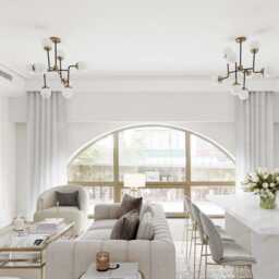 Modern Globe Chandelier, Brass Industrial Pendant Lighting, 8 Light Bistro Chandelier - thumbnail 2