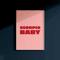 Scorpio Baby Print Retro Astrology Star Sign Wall Art - thumbnail 2
