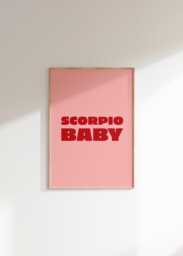 Scorpio Baby Print Retro Astrology Star Sign Wall Art - thumbnail 1