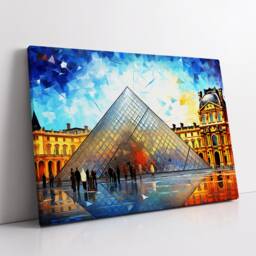 Louvre Museum Paris France Starry Night Painting Van Gogh Wall Art, Framed Canvas Poster Print, Home Kitchen Office Room Decor, Gifts - thumbnail 2