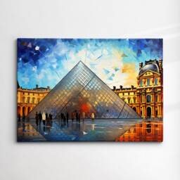 Louvre Museum Paris France Starry Night Painting Van Gogh Wall Art, Framed Canvas Poster Print, Home Kitchen Office Room Decor, Gifts - thumbnail 3