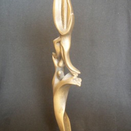 The Dancers 100% Solid Pure Bronze Figurine Sculpture Modern Art Deco Signed - thumbnail 3