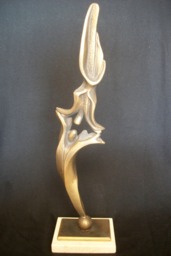 The Dancers 100% Solid Pure Bronze Figurine Sculpture Modern Art Deco Signed - thumbnail 1