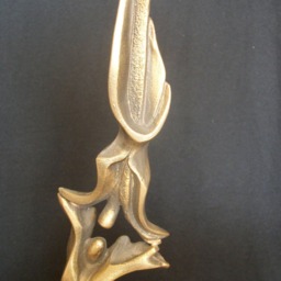 The Dancers 100% Solid Pure Bronze Figurine Sculpture Modern Art Deco Signed - thumbnail 2