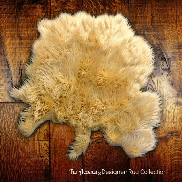 Faux Fur Shag Sheepskin Throw Rug - Shaggy Soft Thick Tibetan Carpet Accents Designer Rugs Usa - image 1