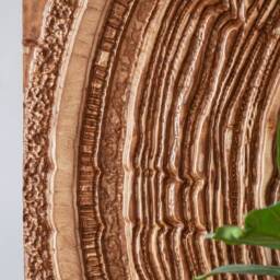 Wood Trunk Slice Wall Art, 3 Piece Wooden Panels Set, Triptych - thumbnail 3