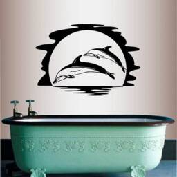 In-Style Decals Wall Vinyl Decal Home Decor Art Sticker Dolphins Ocean Living Room Bathroom Removable Mural Design For Any 221 - thumbnail 1