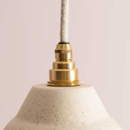 Small Speckled Cream Matt Element Pendant Light in Ceramic & Brass/Nickel - thumbnail 3