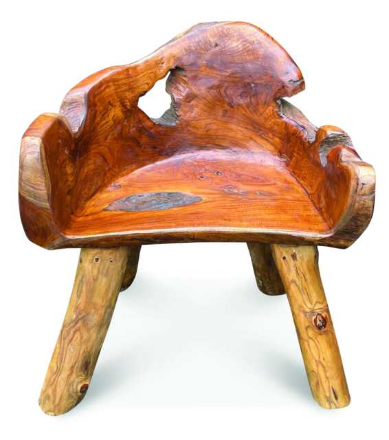 Large Teak Root Chair With Sculptural Organic Back - image 1