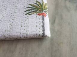 Indian Handmade New Palm Tree Kantha Quilt Twin Size Blanket 90x60 Cotton Feeling Bedspread Pure Throw - thumbnail 1