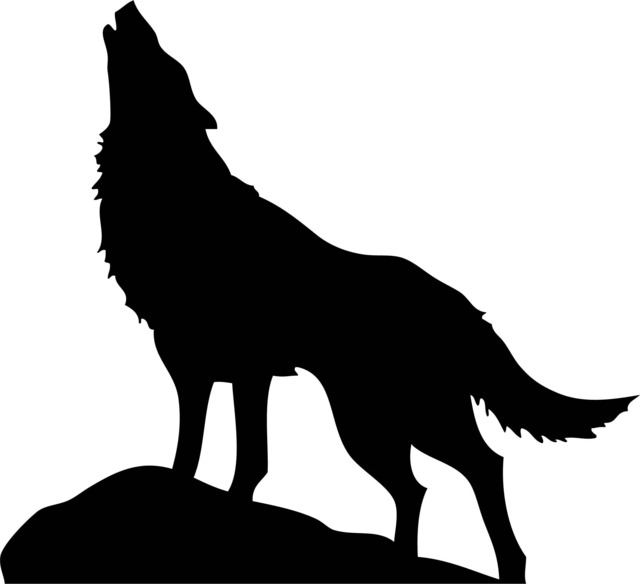 Huge Howling Wolf Silhouette Printable Wall Art