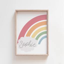 Set Of 2 Brother & Sister Prints, Rainbow Wall Art, Big Bro Lil Sis, Sibling Nursery Wall Playroom, Art - thumbnail 2