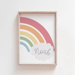 Set Of 2 Brother & Sister Prints, Rainbow Wall Art, Big Bro Lil Sis, Sibling Nursery Wall Playroom, Art - thumbnail 3