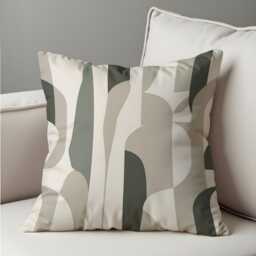 Neutral Abstract Cushion Cover, Modern Beige & Olive Pillow Minimalist Home Decor, 18x18