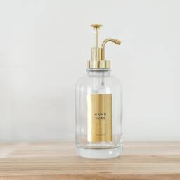 Personalized Glass Soap Dispenser - Gold Pump, Waterproof Label - 500 Ml - thumbnail 3