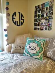 Circle Monogram Wall Decal Custom Initial Vinyl Sticker