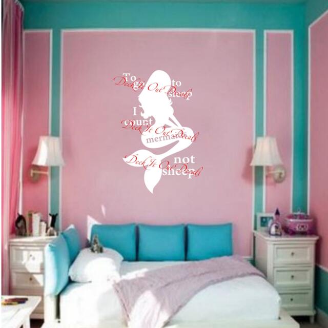 "Vinyl Wall Decal ""To Go To Sleep I Count Mermaids Not Sheep" - image 1