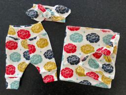 Roses Organic Swaddle Blanket & Newborn Hat Set. Leggings. Take Home Photo Prop. Baby Shower Gift