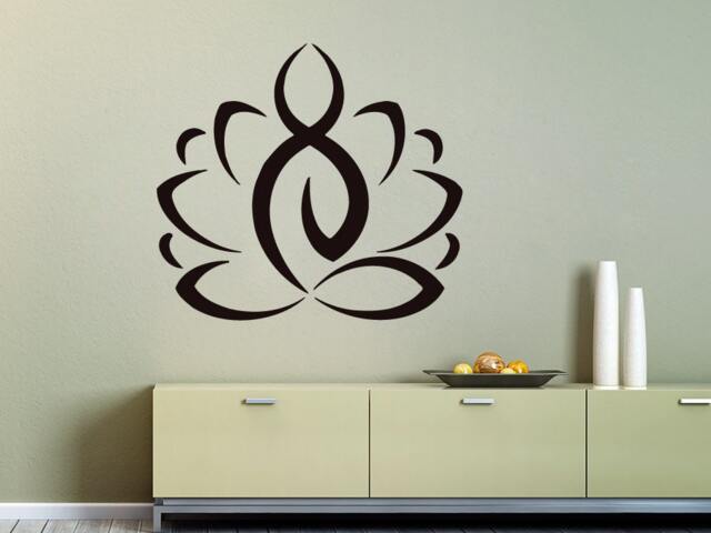 Wall Decals Yoga Lotus Indian Buddha Decal Vinyl Sticker Home Decor Bedroom Interior Design Art Mural Ms623 - image 1