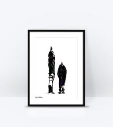 Framed Print, Minimalist, Abstract Art, Kitchen Scandinavian Modern, Black & White Prints, Wall Office Art - thumbnail 1