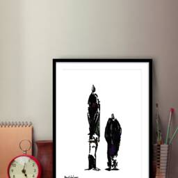 Framed Print, Minimalist, Abstract Art, Kitchen Scandinavian Modern, Black & White Prints, Wall Office Art - thumbnail 3