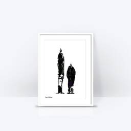 Framed Print, Minimalist, Abstract Art, Kitchen Scandinavian Modern, Black & White Prints, Wall Office Art - thumbnail 2