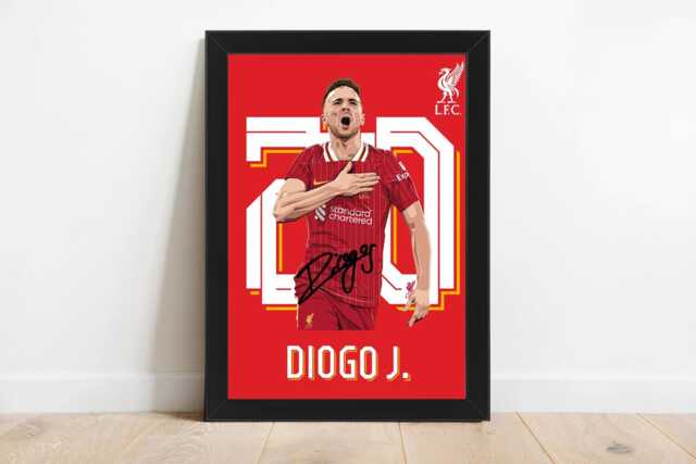 Diogo Jota Signed - Printed Liverpool Printed Autograph Print Photo Framed Option Anfield B - image 1