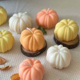 Pumpkin Scented Candle Autumn Decor, Soy Wax Candle - thumbnail 2