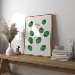 Olive You Art Print, Retro Bar Cart Illustration, Modern Kitchen Wall Decor - thumbnail 1