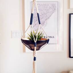 Macrame Plant Hanger, Hanging Planter, Color Blockno Tariffs/Fees To Usa - thumbnail 4