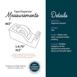 stylish Terrazzo Concrete Tape Dispenser Modern Office Desk Accessory For Organization - thumbnail 2