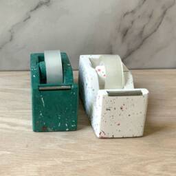 stylish Terrazzo Concrete Tape Dispenser Modern Office Desk Accessory For Organization - thumbnail 3