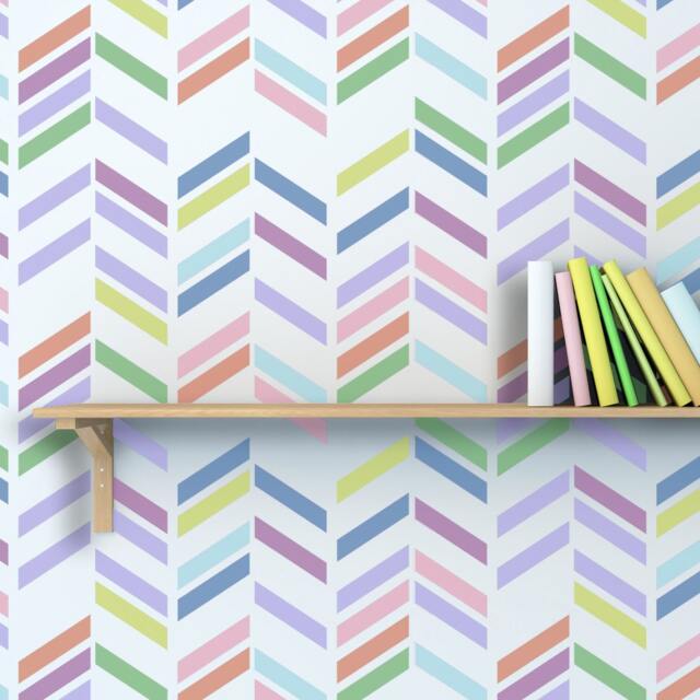 Herringbone Shuffle Allover Wall Stencil Rive For Diy Decoration - image 1