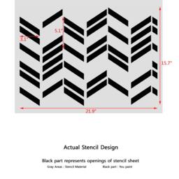 Herringbone Shuffle Allover Wall Stencil Rive For Diy Decoration - thumbnail 3