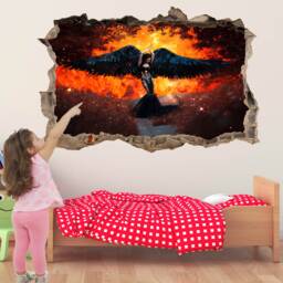 Black Wings Angel Fantasy Wall Sticker Mural Decal Print Art Kids Bedroom Decor Cp16 - thumbnail 1