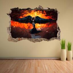 Black Wings Angel Fantasy Wall Sticker Mural Decal Print Art Kids Bedroom Decor Cp16 - thumbnail 3