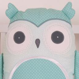 Kids Pillows, Owl Pillowcases, Teal & Gray Decorative Throw Pillow Cover, Personalized Toddler Gift, Childrens Cushion Cover - thumbnail 2