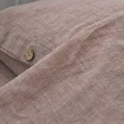Duvet Cover Set & Pillow With Button Closure Rose Brown Color Stone Washed Seamless Full King Quilt Linen Duvet Cover Full - thumbnail 2