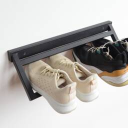 Handmade Metal Wall Shoe Rack Industrial Entryway Organizer - thumbnail 4