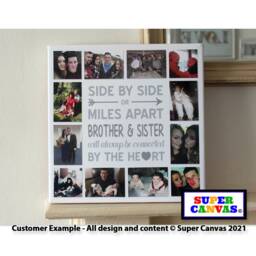 Sister Brother Personalised Twins Picture Photo Collage Framed Canvas Print Unique Birthday Gift For - thumbnail 3