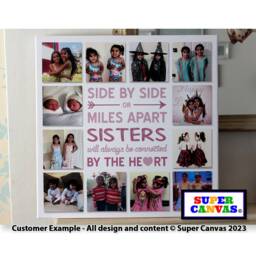 Sister Brother Personalised Twins Picture Photo Collage Framed Canvas Print Unique Birthday Gift For - thumbnail 1