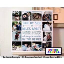 Sister Brother Personalised Twins Picture Photo Collage Framed Canvas Print Unique Birthday Gift For - thumbnail 2