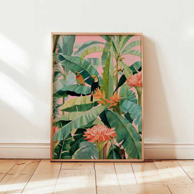 Tropical Poster, Botanical Nature Prints, Jungle Wall Art Posters, Leaves Decor, Green Plant Poster Print, Exotic Gift - image 1