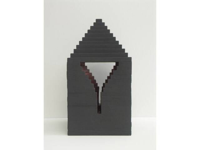 Pyramidal Keyhole - Minimalism Wood Sculpture Architecture Monochrome Geometric Architectonic Aralica- Building - image 1