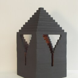 Pyramidal Keyhole - Minimalism Wood Sculpture Architecture Monochrome Geometric Architectonic Aralica- Building - thumbnail 4