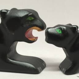 Toy Panther Wood Colored Black Large - thumbnail 3