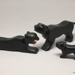 Toy Panther Wood Colored Black Large - thumbnail 4