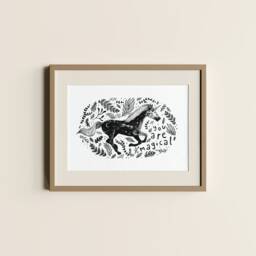 Unicorn Print, Wall Art, Space Unicorn, Unicorn Poster, Illustration, Gift, Nursery - thumbnail 3