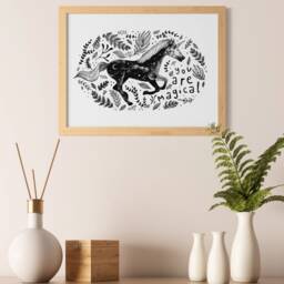 Unicorn Print, Wall Art, Space Unicorn, Unicorn Poster, Illustration, Gift, Nursery - thumbnail 2